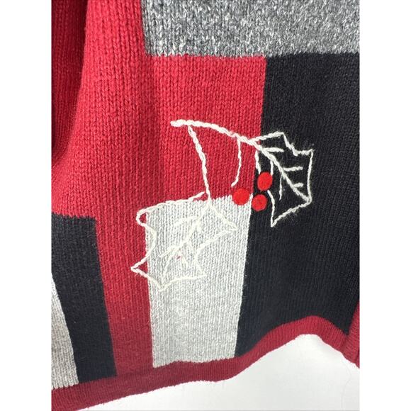 RARE Classic Elements Christmas Scottie Dog Zip Up Sweater Size 2X - Picture 8 of 14